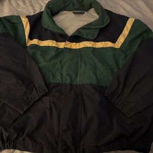 Vintage Nautica Green and Yellow Jacket
